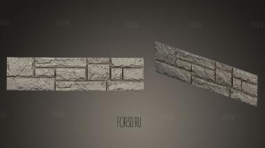 Stone wall panel with peel 3d stl model for CNC